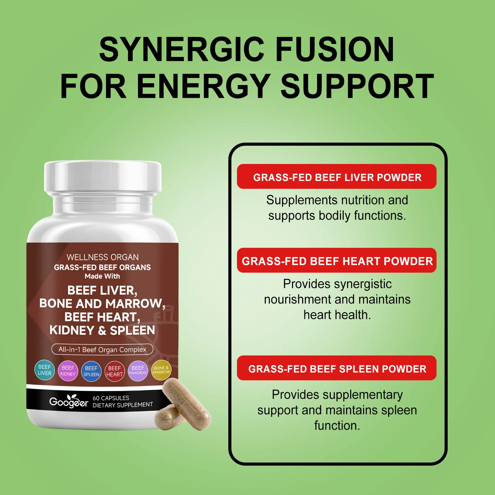 All-in-One Beef Organ Complex Dietary Supplement 60 Capsules 14 all in one beef organ complex dietary supplement 60 capsules goo nupgnze5 desc 8