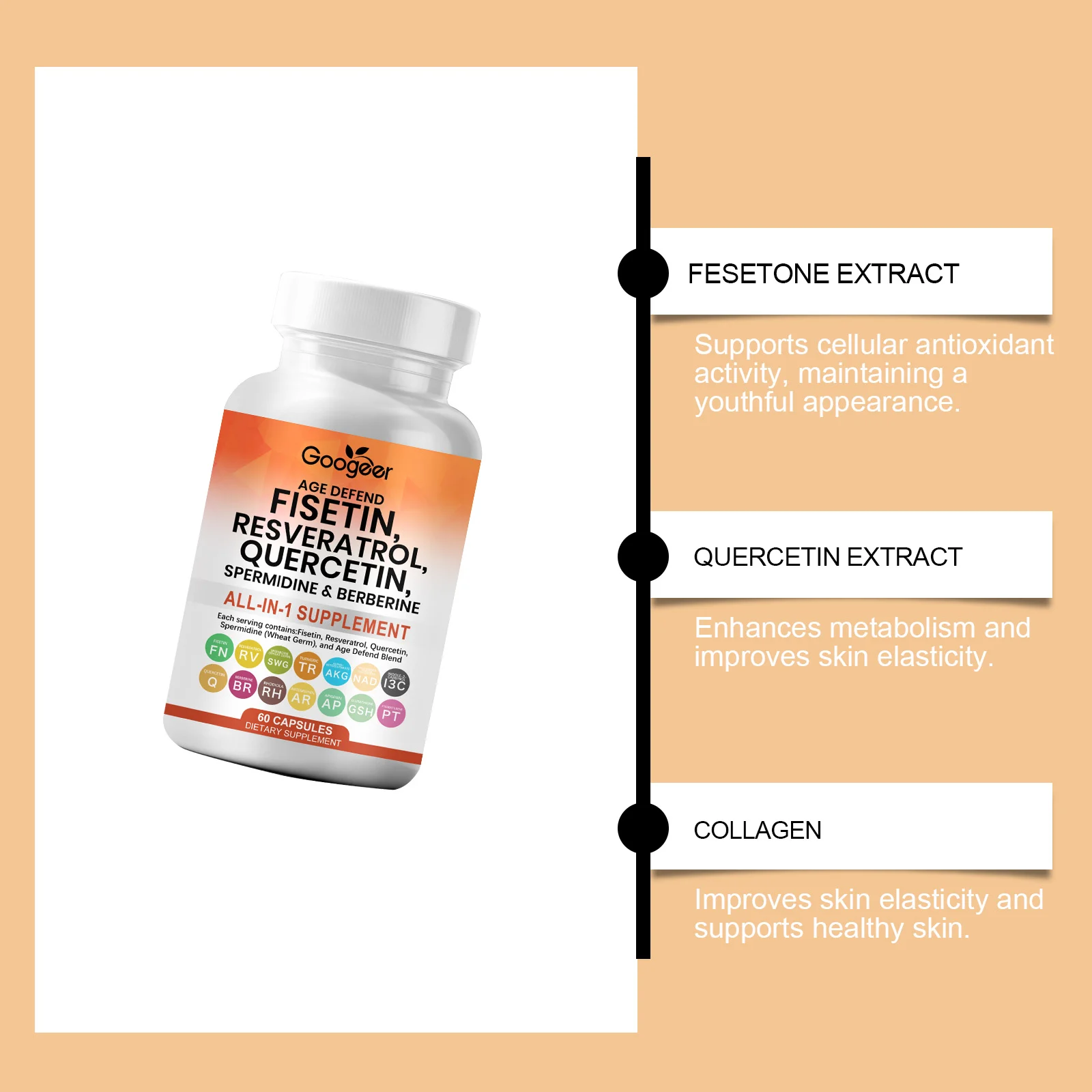 Googeer Anti-Aging Body Care Capsules with Fisetin, Resveratrol, Quercetin 15 anti aging body care capsules goo 89fbwrky desc 8