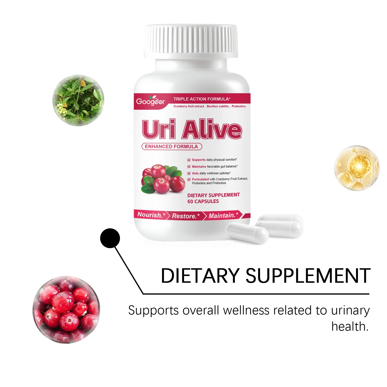 Googeer Triple Action Body Care Capsules for Urinary & Gut Health 20 body care capsules goo jhq2b7u5 desc 13