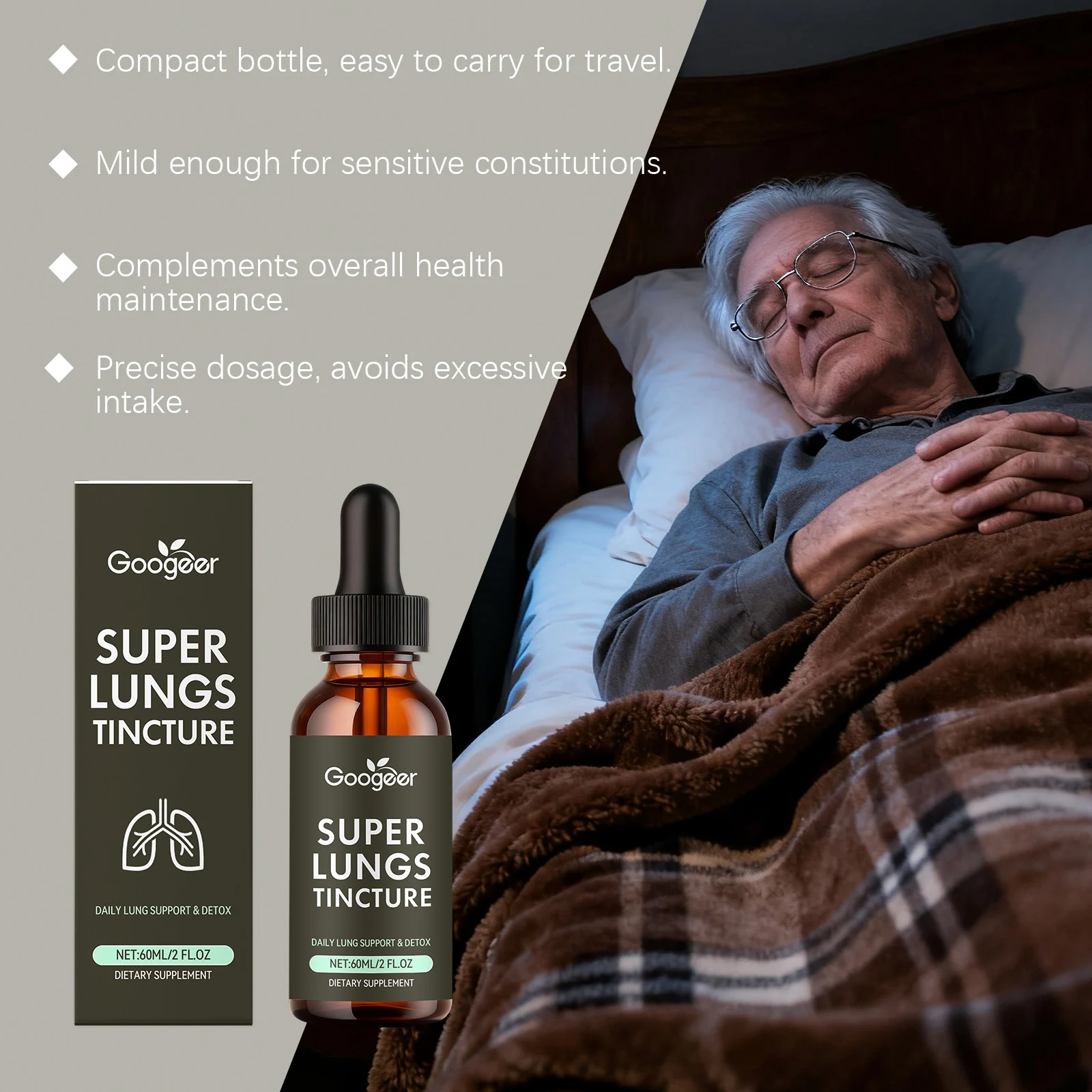 Googeer Daily Lung Support Drops with Mullein & Marshmallow - 60ml Dietary Supplement 12 daily lung support drops goo au2n3ffj desc 6