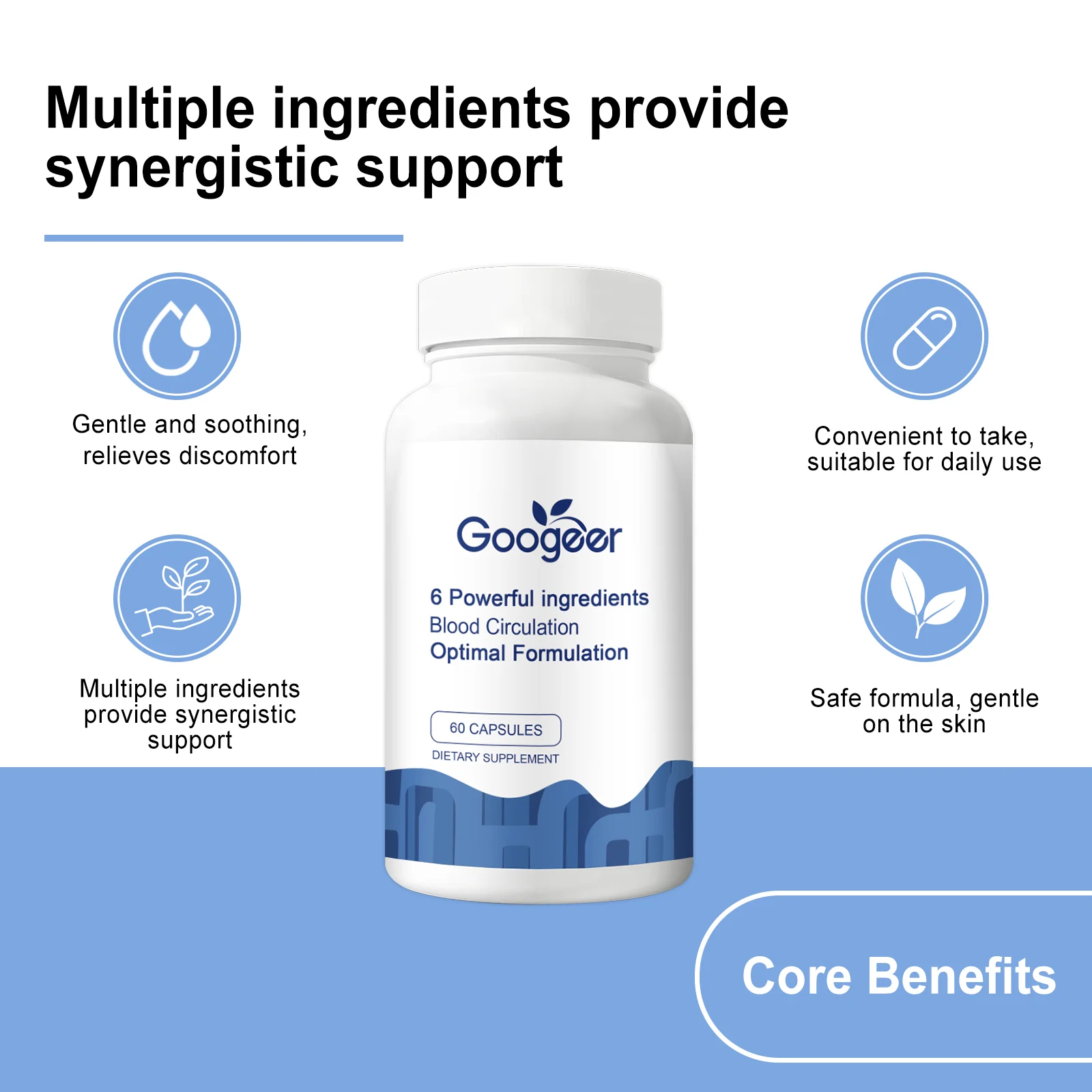 Googeer Dietary Supplement with 6 Powerful Ingredients for Blood Circulation & Inflammation 17 dietary supplement capsules goo nyswggju desc 11