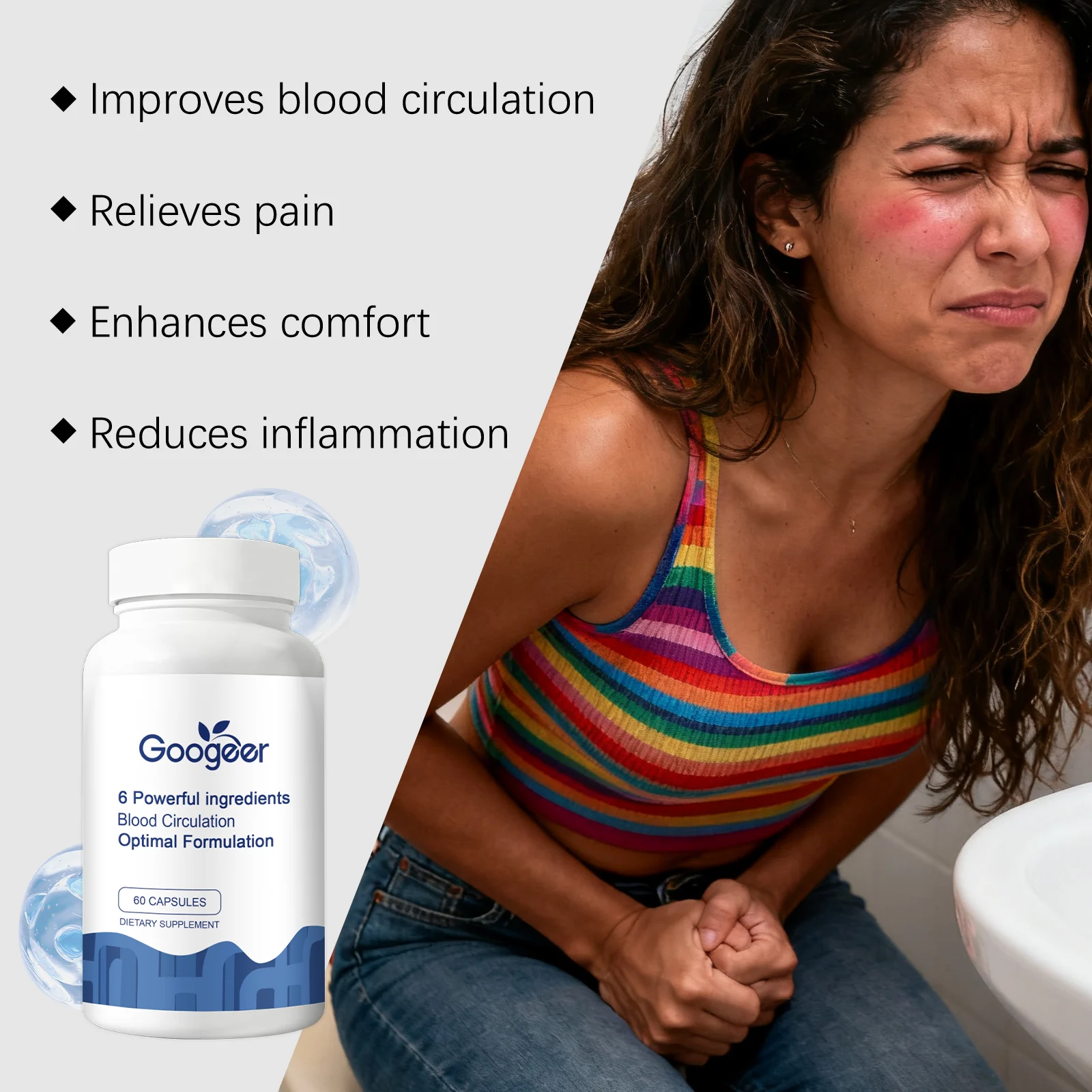 Googeer Dietary Supplement with 6 Powerful Ingredients for Blood Circulation & Inflammation 18 dietary supplement capsules goo nyswggju desc 12