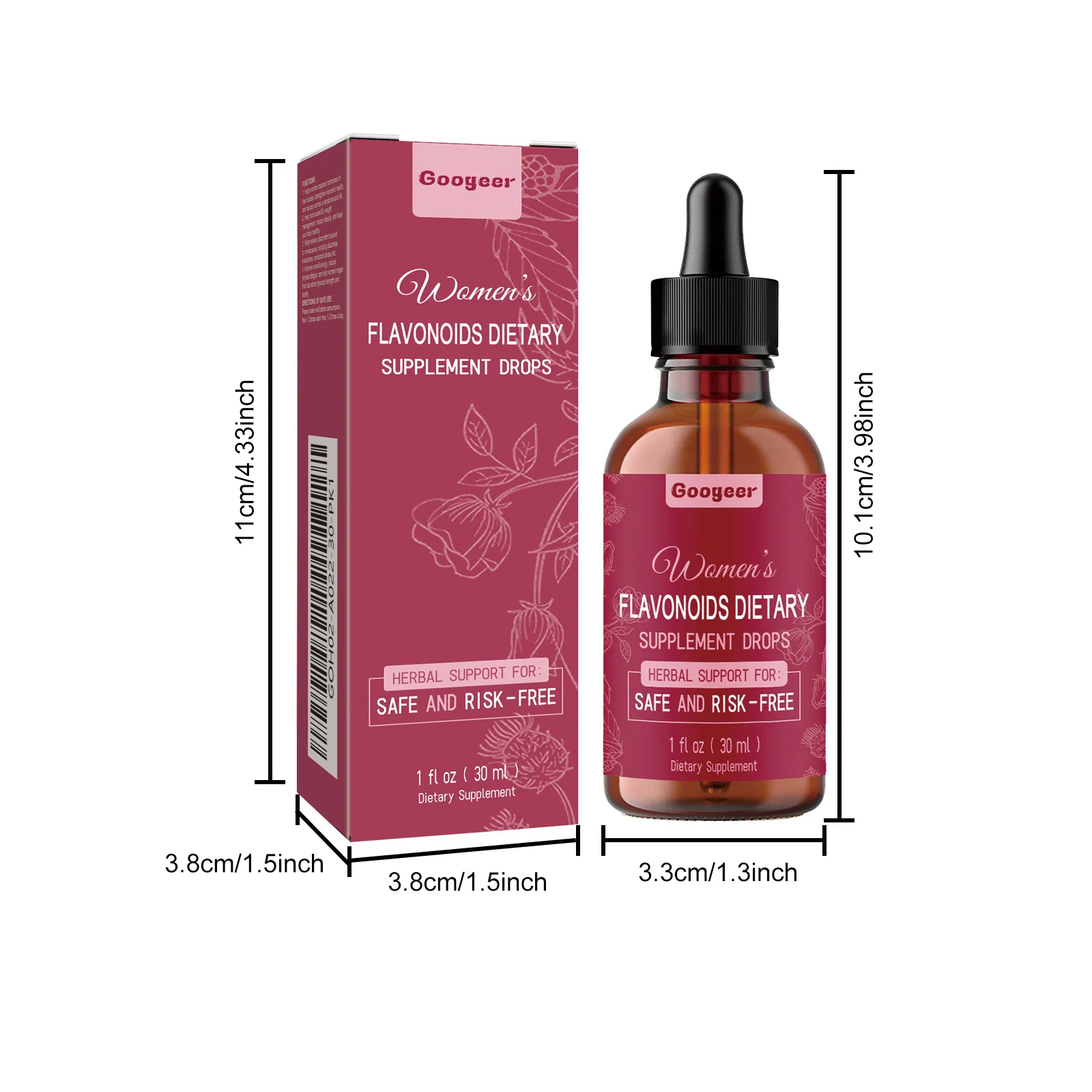 Flavonoids Dietary Supplement Drops for Women's Hormone Balance & Energy Support 30ml 7 flavonoids dietary supplement drops women hormone support 30ml goo yz98smwe desc 1