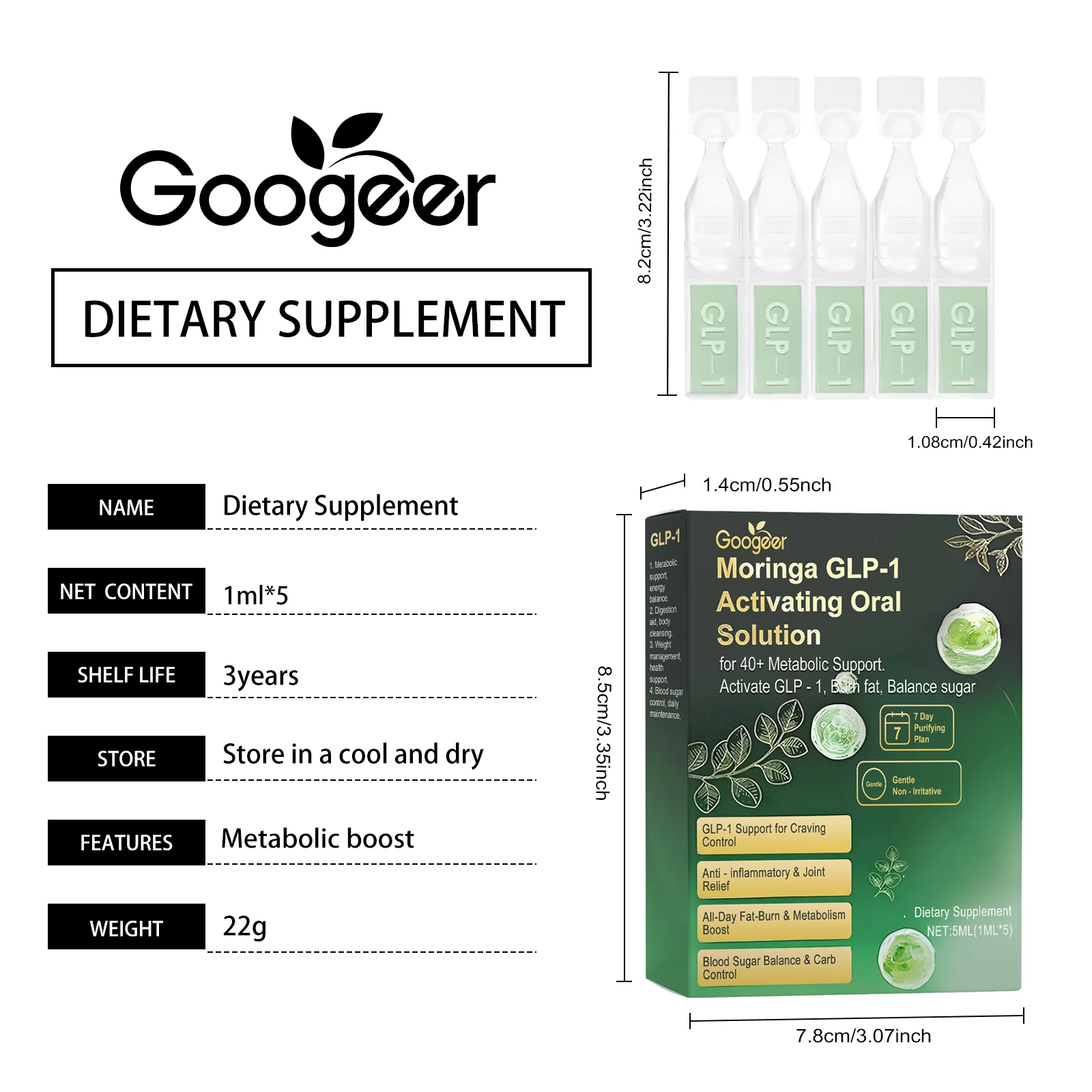 GLP-1 Moringa Weight Management Drops 5ml for Metabolism & Blood Sugar Support 7 glp 1 moringa weight management drops 5ml goo kjy3bssa desc 1