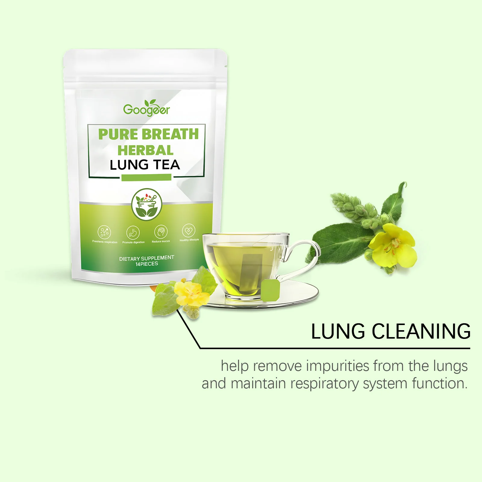 Herbal Lung Tea Bags for Respiratory Support & Throat Soothing 13 googeer herbal lung tea bags respiratory throat soothing goo xt7ytafr desc 7