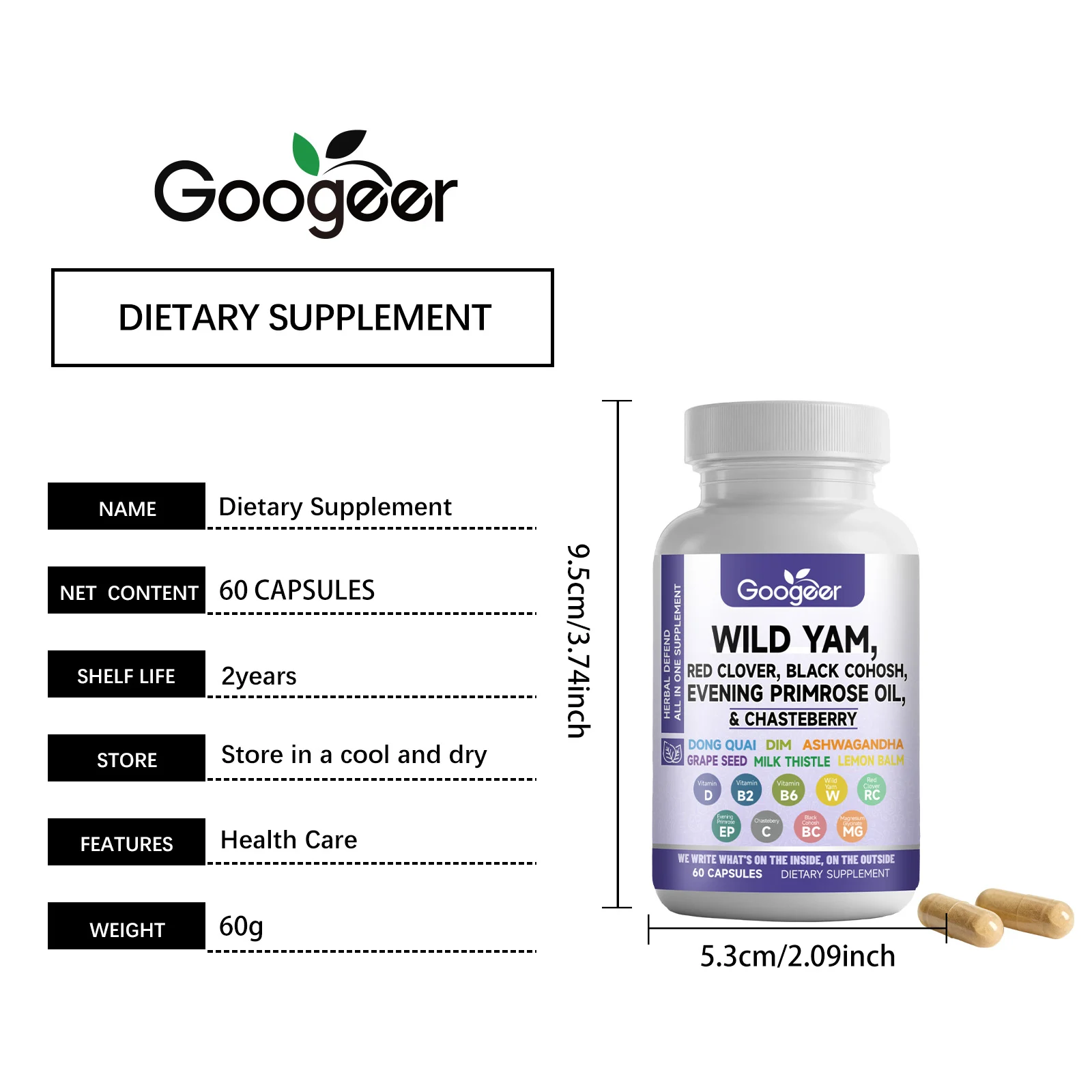 Googeer Dietary Supplement for Hormonal Balance & Mood Support with Vitamin D3 B6 8 hormonal balance supplement goo vk6zkrj5 desc 1