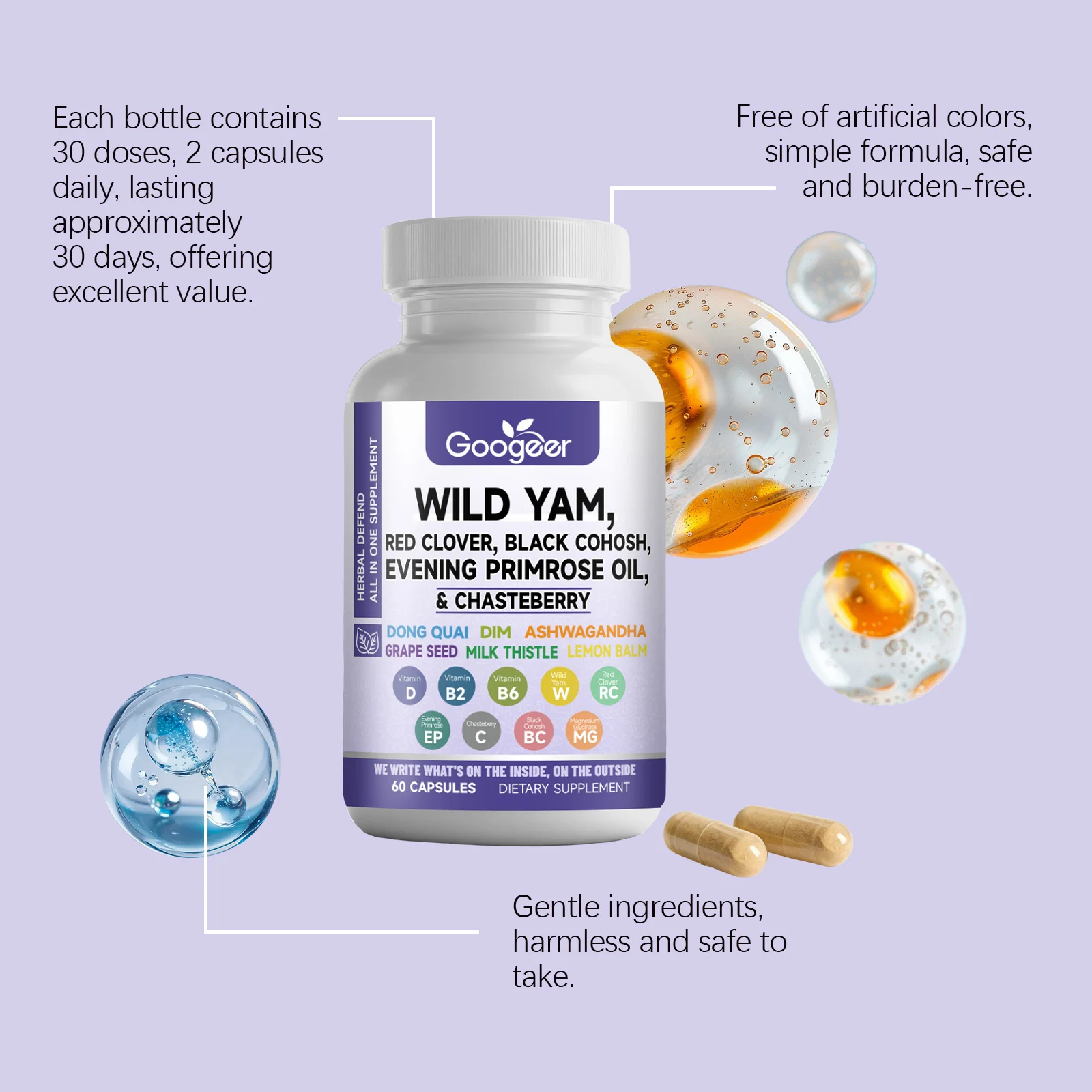 Googeer Dietary Supplement for Hormonal Balance & Mood Support with Vitamin D3 B6 13 hormonal balance supplement goo vk6zkrj5 desc 6