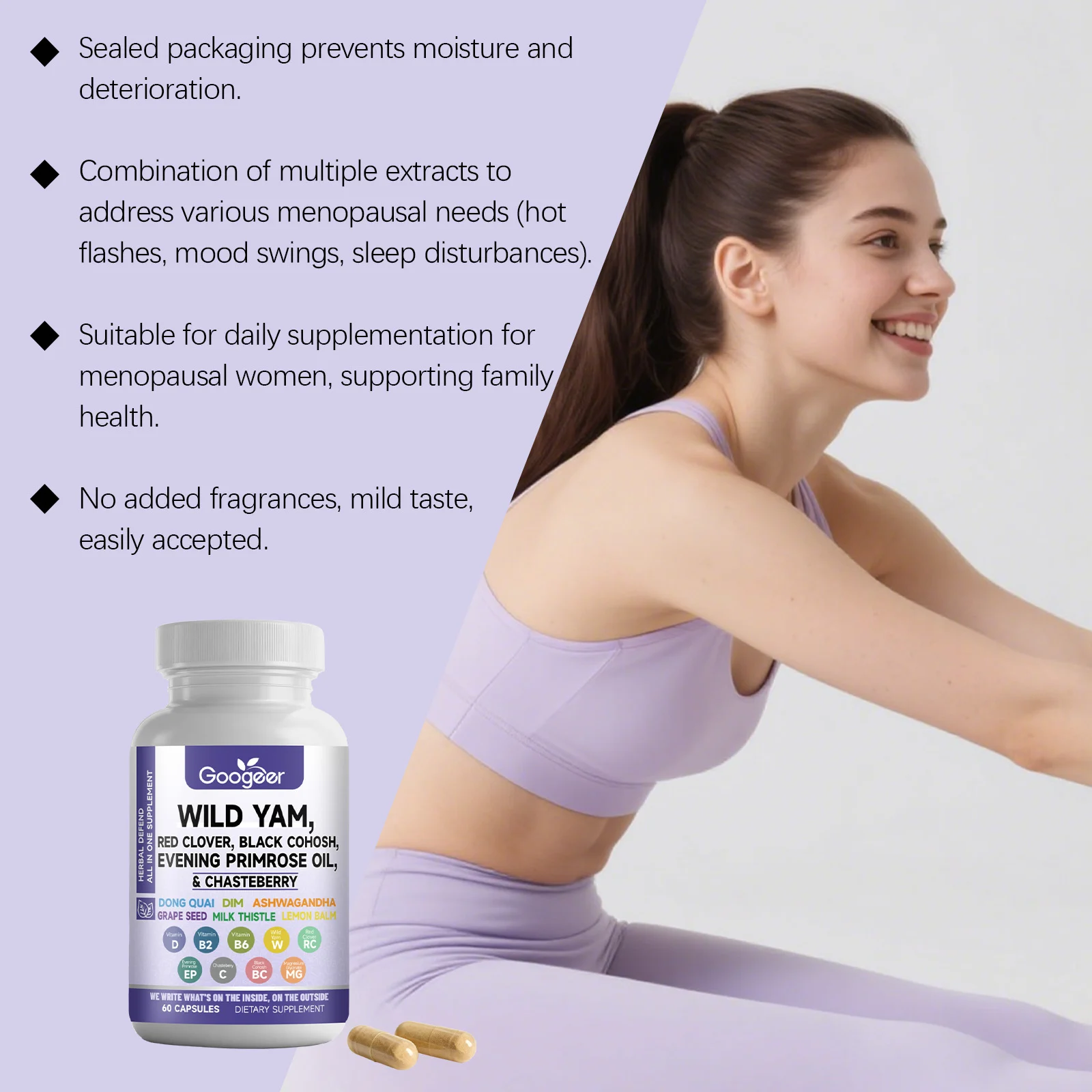 Googeer Dietary Supplement for Hormonal Balance & Mood Support with Vitamin D3 B6 14 hormonal balance supplement goo vk6zkrj5 desc 7