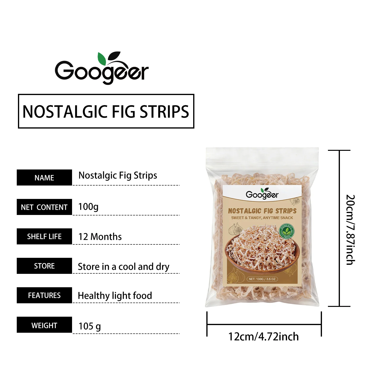 Nostalgic Fig Strips Sweet Tangy Flavor Healthy Light Snacks 100g 7 nostalgic fig strips sweet tangy 100g goo cbubj6va desc 1