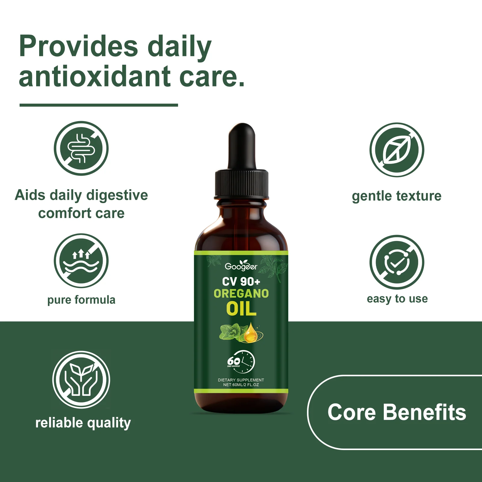 Googeer Oregano Oil Dietary Supplement Drops for Skin Care & Wellness 19 oregano oil dietary supplement drops goo sc7xg72z desc 12