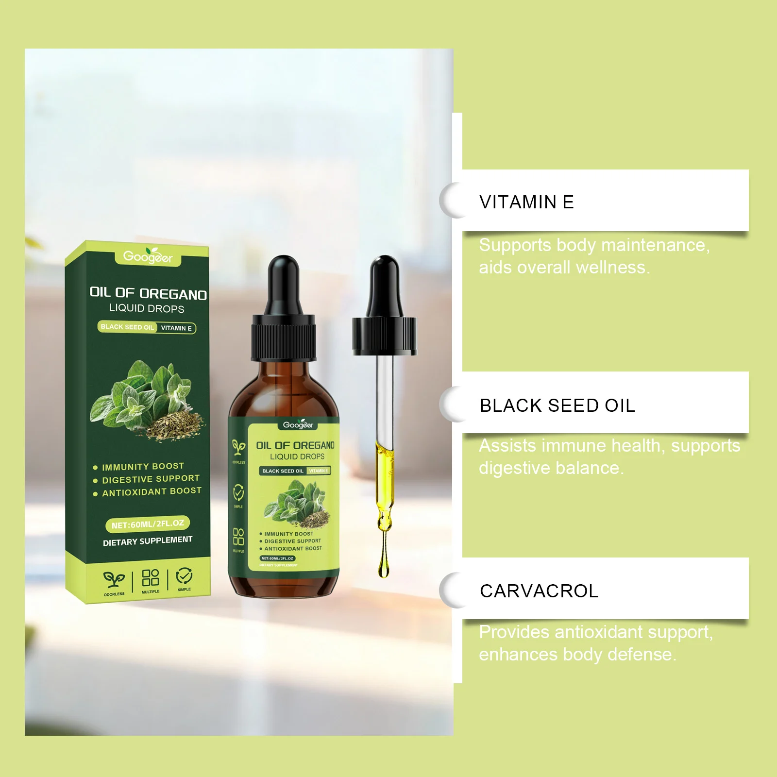 Oregano Oil Liquid Drops 60ml Dietary Supplement for Immunity & Digestive Support 11 oregano oil liquid drops dietary supplement 60ml goo 9yfdp8ds desc 5