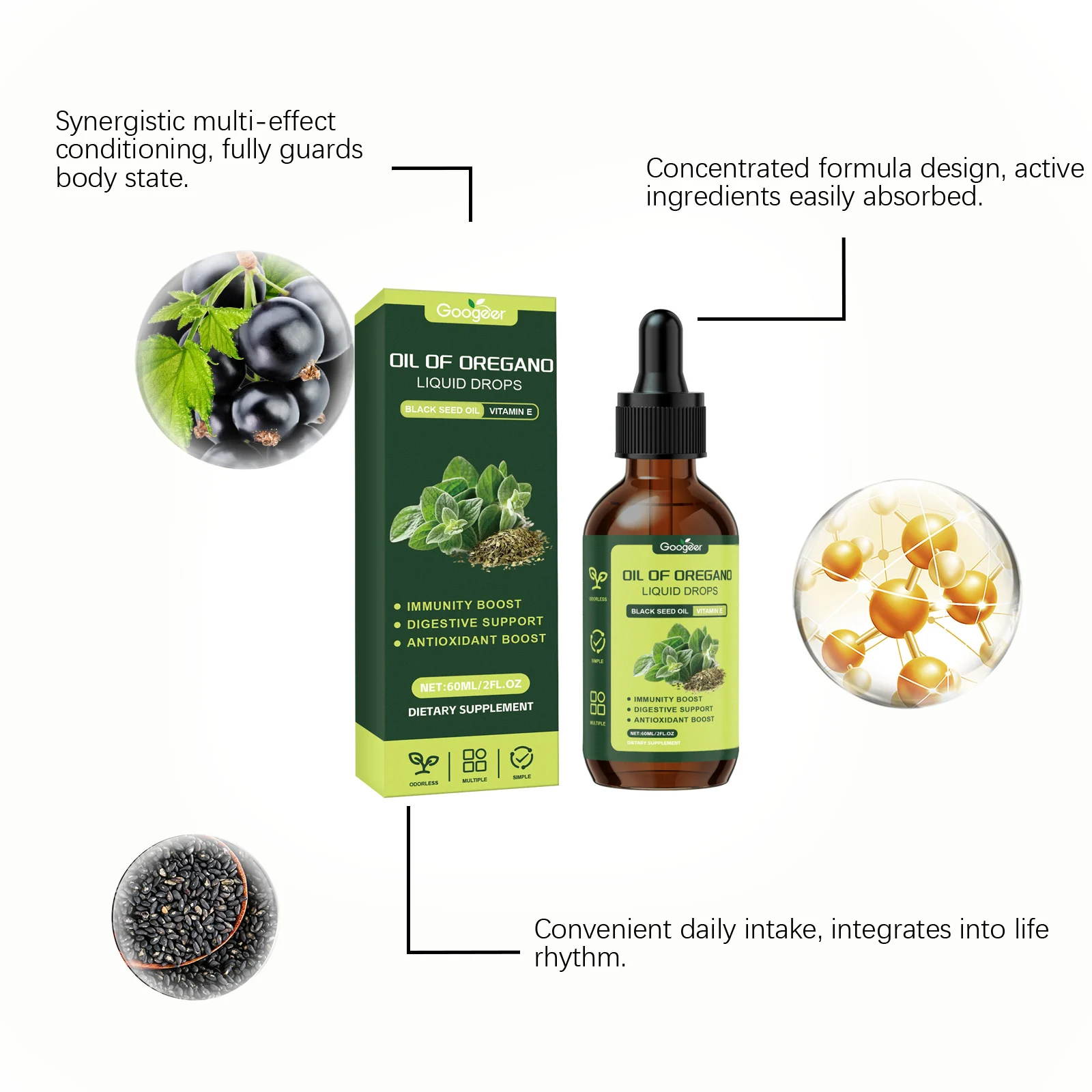 Oregano Oil Liquid Drops 60ml Dietary Supplement for Immunity & Digestive Support 12 oregano oil liquid drops dietary supplement 60ml goo 9yfdp8ds desc 6