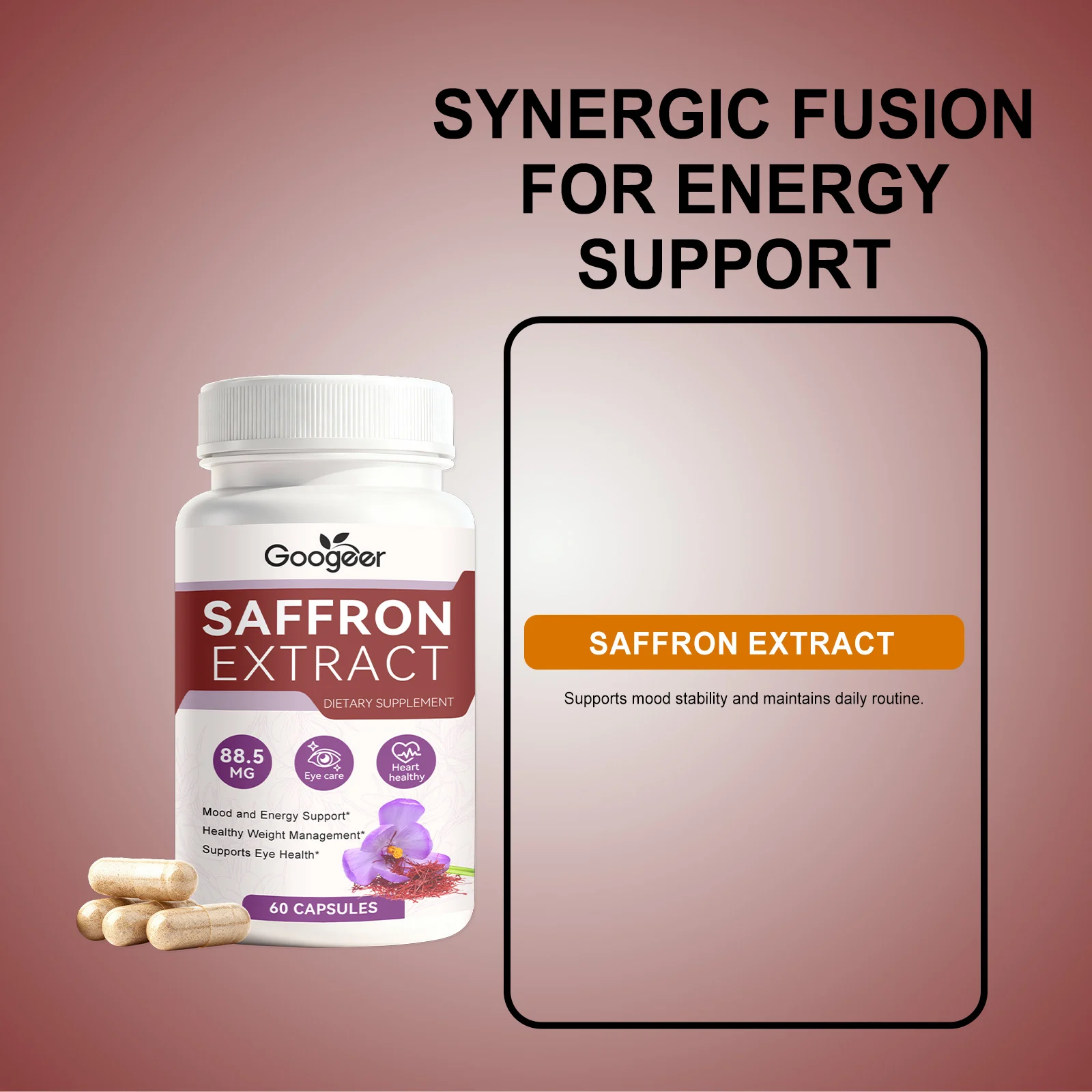Saffron Supplement Capsules 88.5mg Extract for Mood & Energy Support 12 saffron supplement capsules 88 5mg extract goo gvqw9s2u desc 6