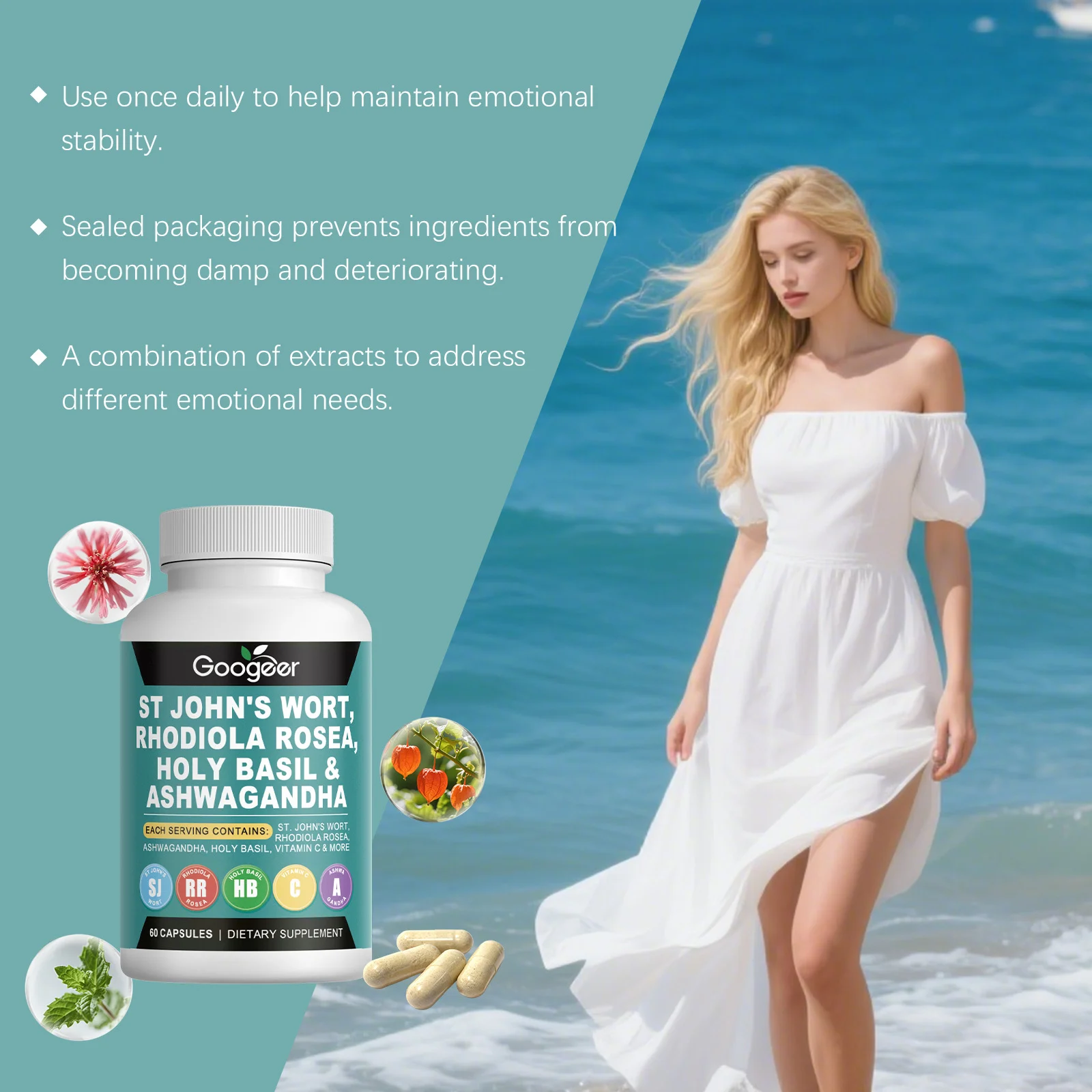 Googeer Dietary Supplement with Rhodiola & Ashwagandha for Stress Relief & Mood Support 13 stress relief mood support supplement goo sqrjv35b desc 7