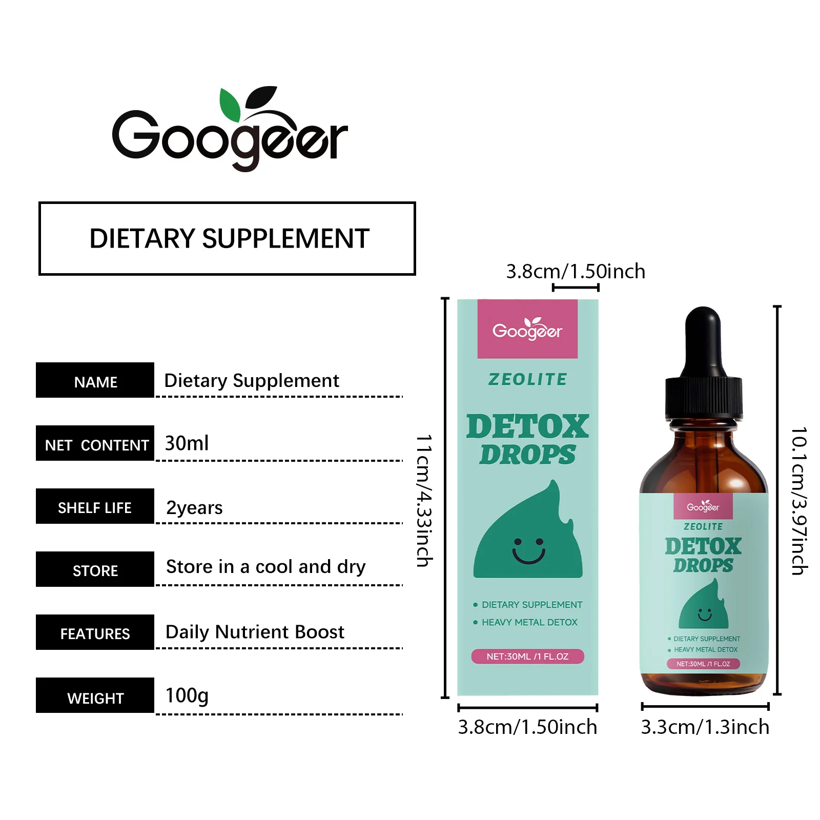 Googeer Zeolite Mineral Drops with Vitamin D & B12 for Heavy Metal Detox & Daily Nutrient Boost 8 zeolite mineral detox drops goo p7q5dfr6 desc 1