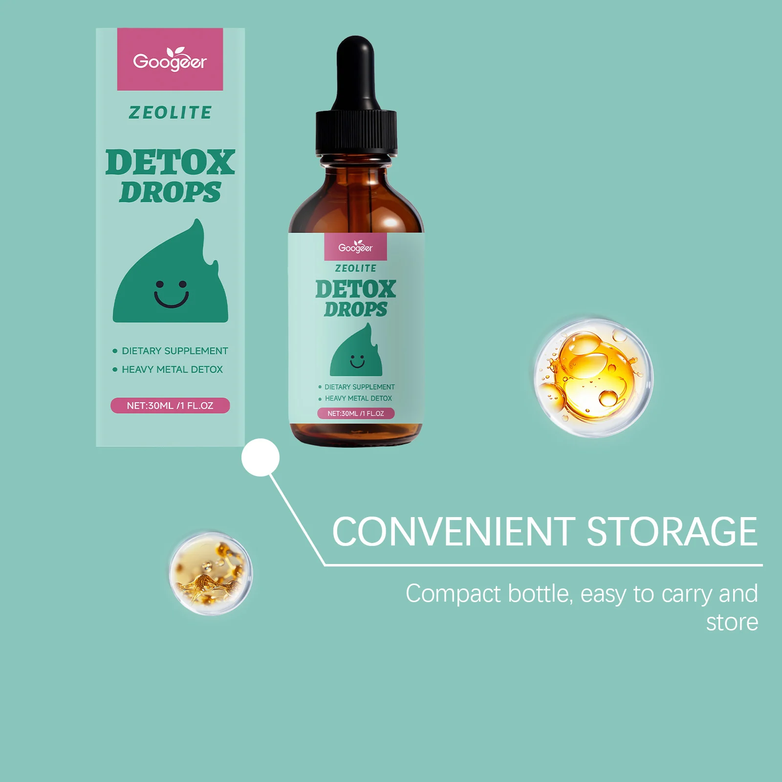 Googeer Zeolite Mineral Drops with Vitamin D & B12 for Heavy Metal Detox & Daily Nutrient Boost 14 zeolite mineral detox drops goo p7q5dfr6 desc 7
