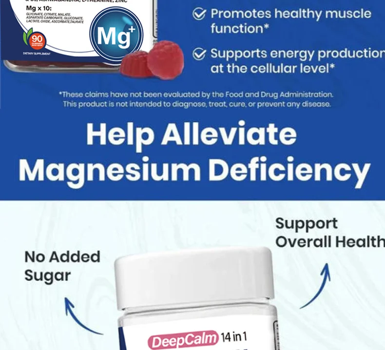 14-in-1 Magnesium Ashwagandha Gummies with L-Theanine & Vitamin D3, DeepCalm Sleep Support Supplement, 90 Count 5 14 in 1 magnesium ashwagandha gummies sleep support goo f5sp9zk2 desc 1