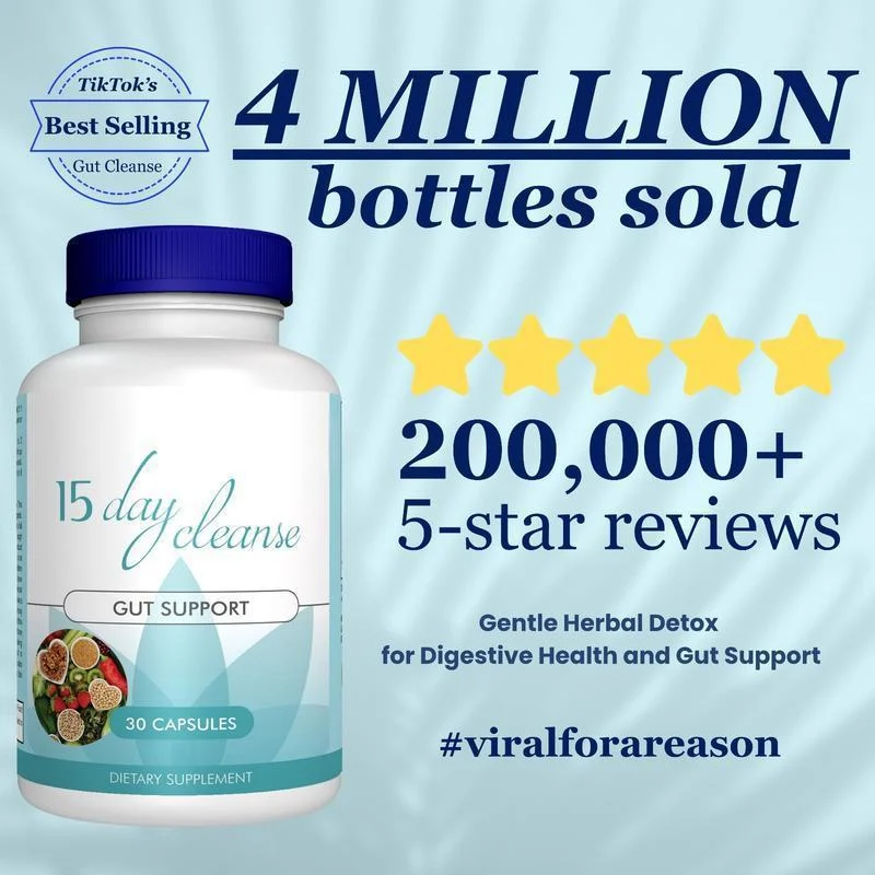15-Day Cleanse Capsules for Gut Support and Digestive Detox, Vegan Formula, 30 Count 2 15 Day Cleanse Gut Support Capsules Goo Ktrae2em 2