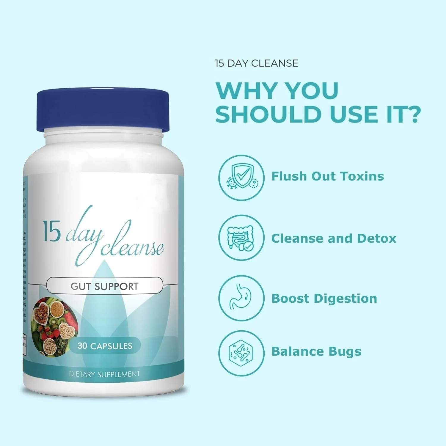 15-Day Gut Cleanse Detox Capsules with Psyllium Husk Dietary Supplement 2 15 Day Gut Cleanse Detox Capsules Goo Ufvhvmen 2