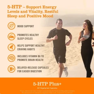 5-HTP Mood & Sleep Support Capsules with Vitamin B6 and SAMe - 100mg per Capsule