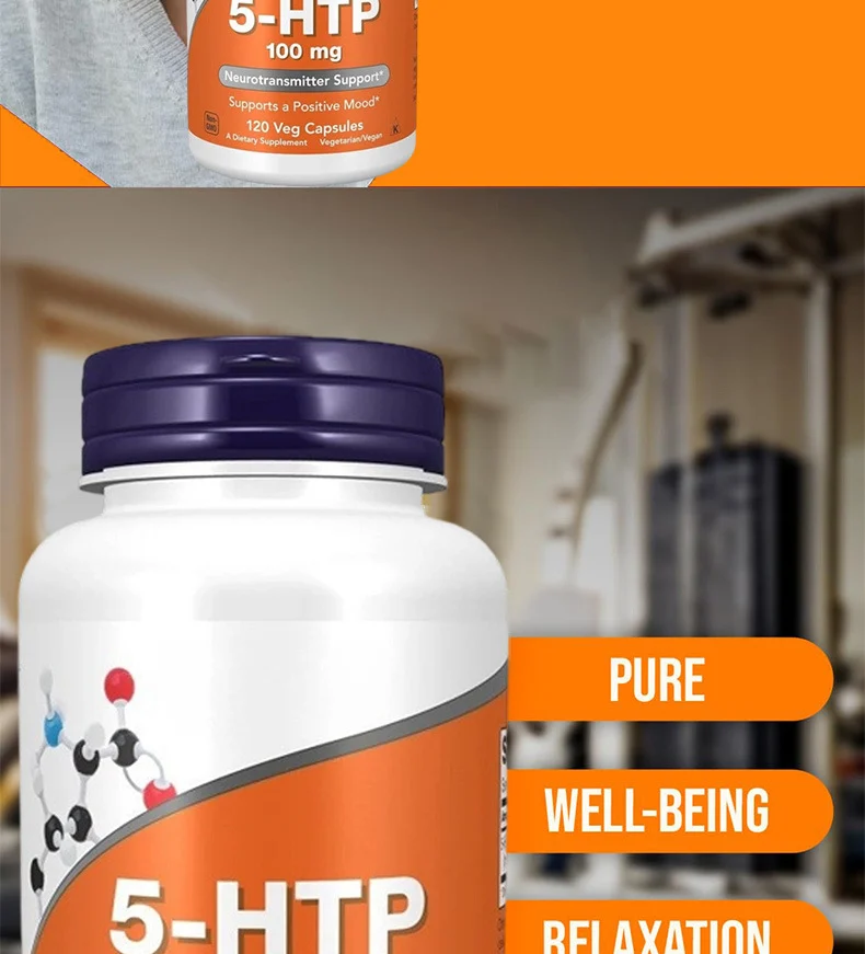 5-HTP Mood & Sleep Support Capsules with Vitamin B6 and SAMe - 100mg per Capsule 7 5 htp mood sleep support capsules vitamin b6 same goo z5x83qe4 desc 2
