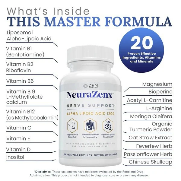Alpha Lipoic Acid 1200mg Supplement Capsules - 20-in-1 Nerve Support Formula 15 alpha lipoic acid 1200mg nerve support capsules goo hqwe77pt desc 11