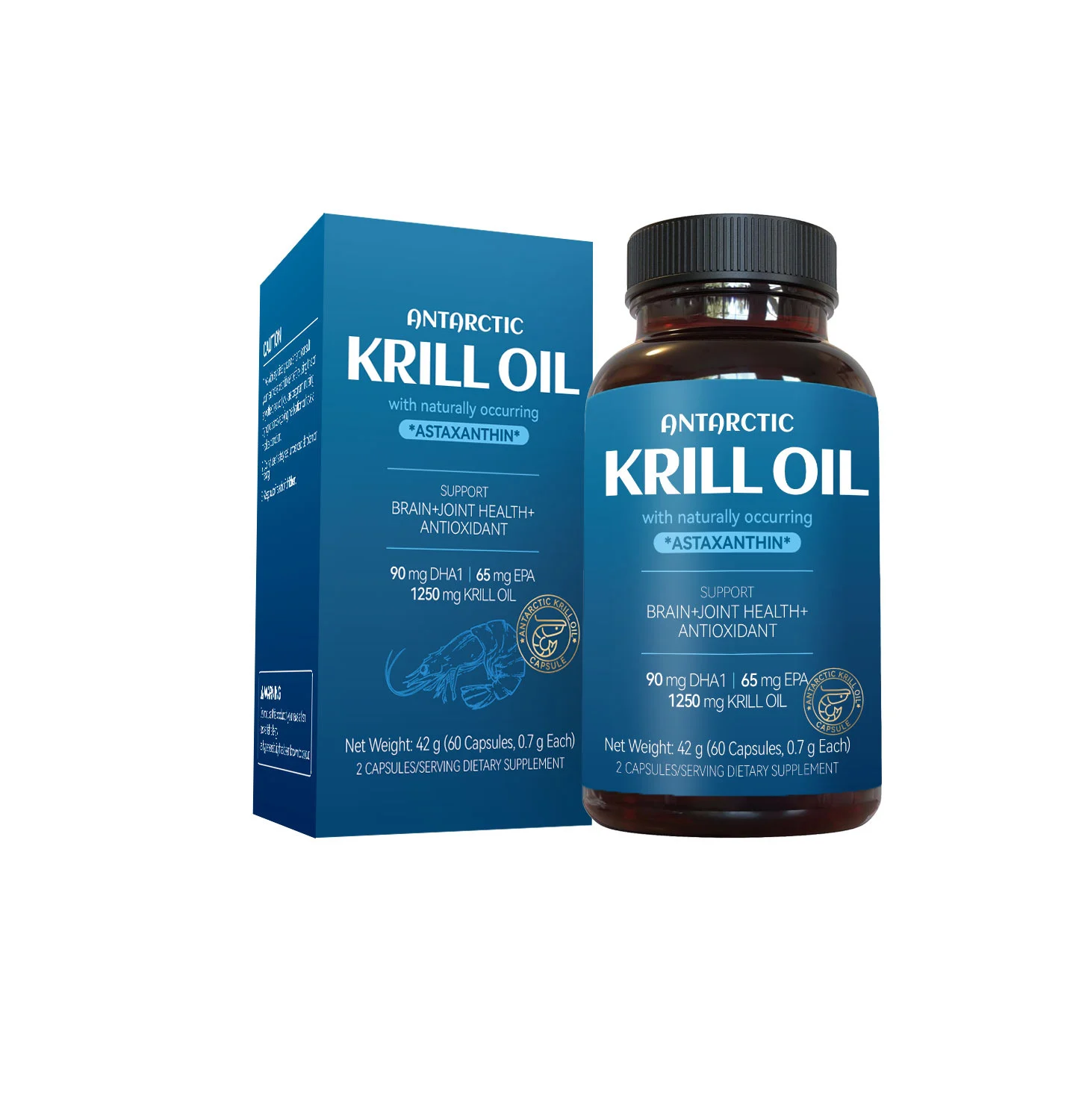 Antarctic Krill Oil Softgels with Astaxanthin for Brain and Joint Health - 1250mg Omega-3 EPA/DHA - 60 Capsules 5 antarctic krill oil softgels astaxanthin goo h5q2wguv desc 1