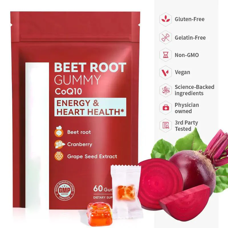 Apple Cider Vinegar & Beet Root Gummies with CoQ10 - Energy & Heart Health 9 apple cider beetroot gummies goo ffbdnvza desc 3