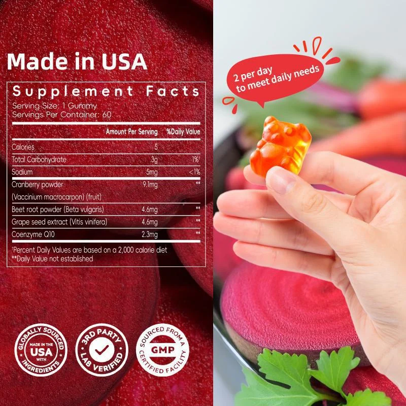 Apple Cider Vinegar & Beet Root Gummies with CoQ10 - Energy & Heart Health 11 apple cider beetroot gummies goo ffbdnvza desc 5