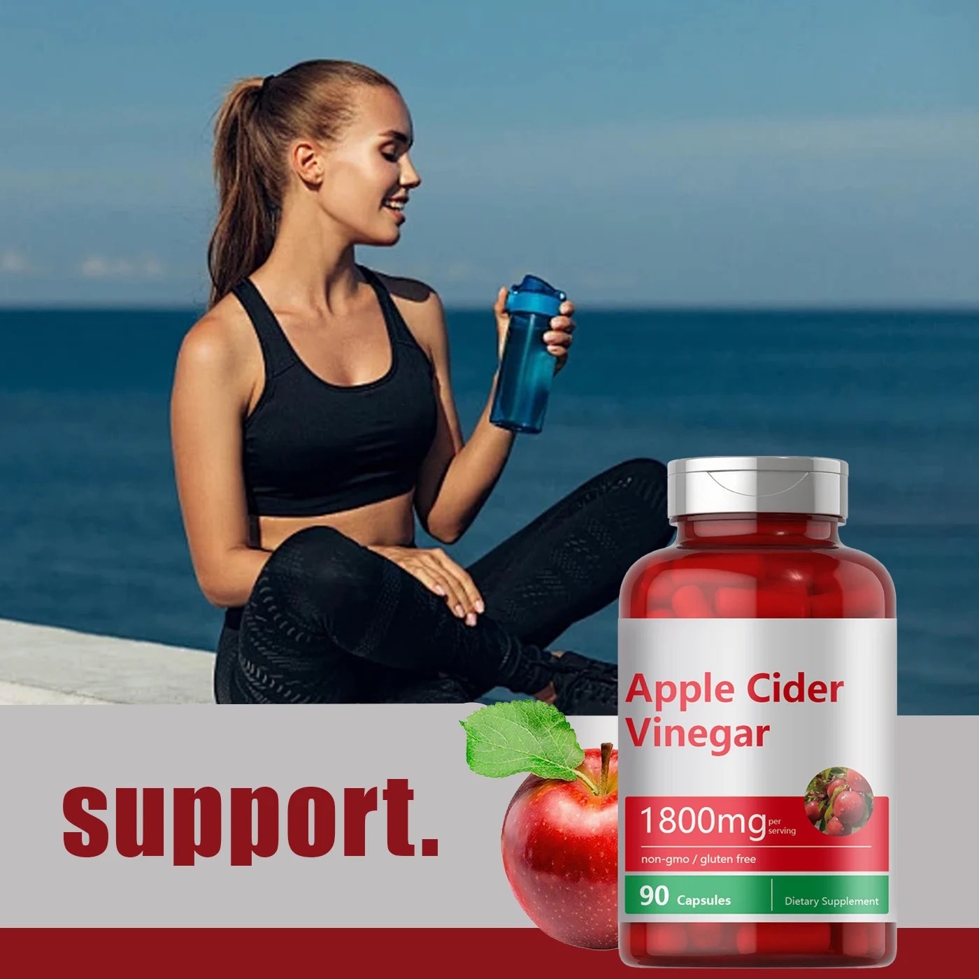 Apple Cider Vinegar Capsules 1800mg Dietary Supplement 3 apple cider vinegar capsules supplement goo a3m7bceh desc 1