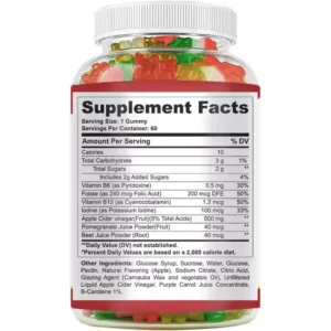 Apple Cider Vinegar Gummies for Weight Management & Detox - 500mg ACV with The Mother, 60 Count