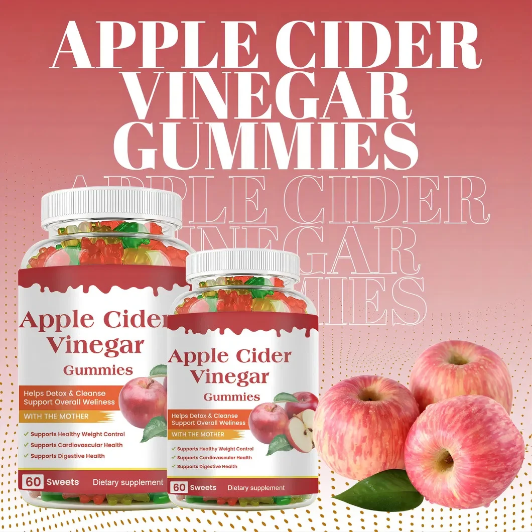 Apple Cider Vinegar Gummies with Vitamin C 60 Count 5 apple cider vinegar gummies vitamin c goo zux322pk desc 1