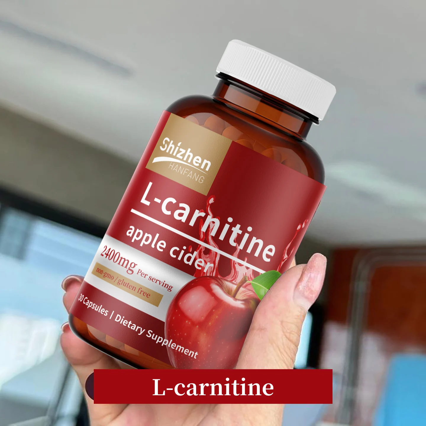 Apple Cider Vinegar Capsules with L-Carnitine for Metabolism and Weight Management - 2400mg