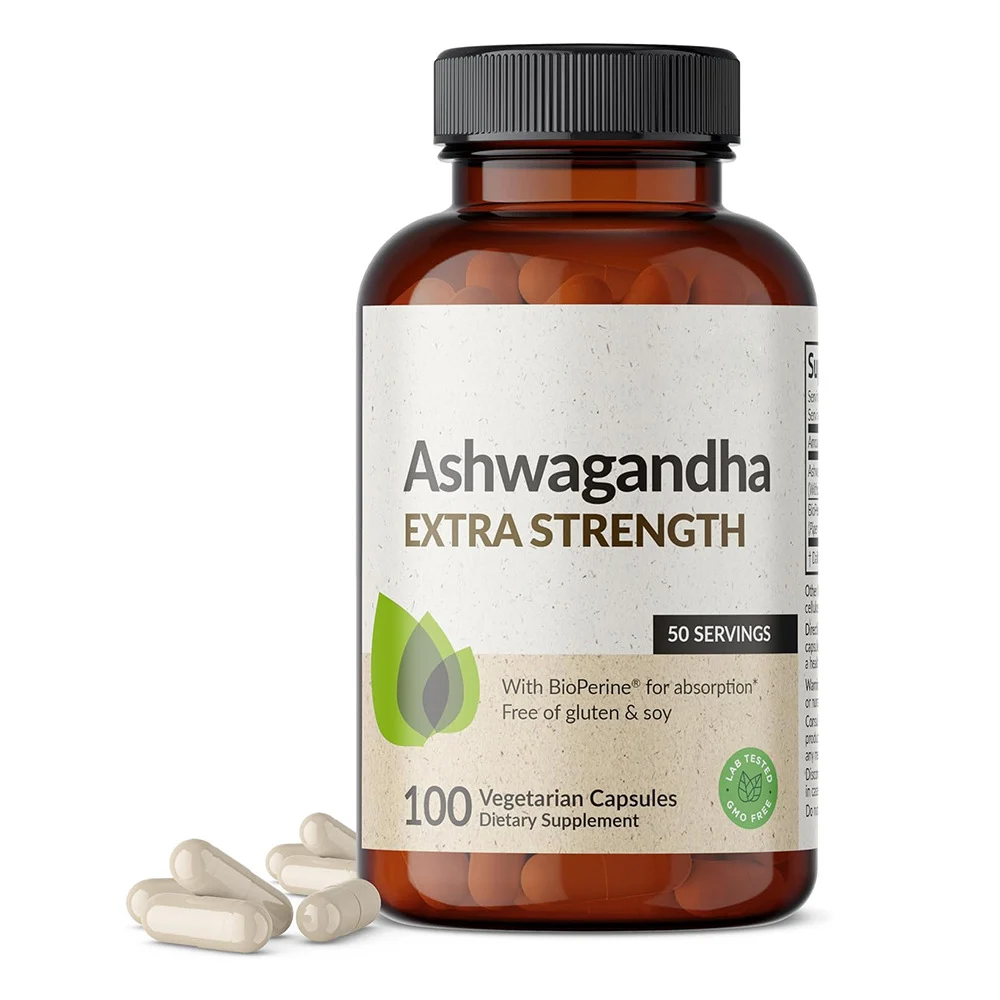 Ashwagandha Capsules Extra Strength 3000mg with BioPerine for Stress Relief & Cognitive Support