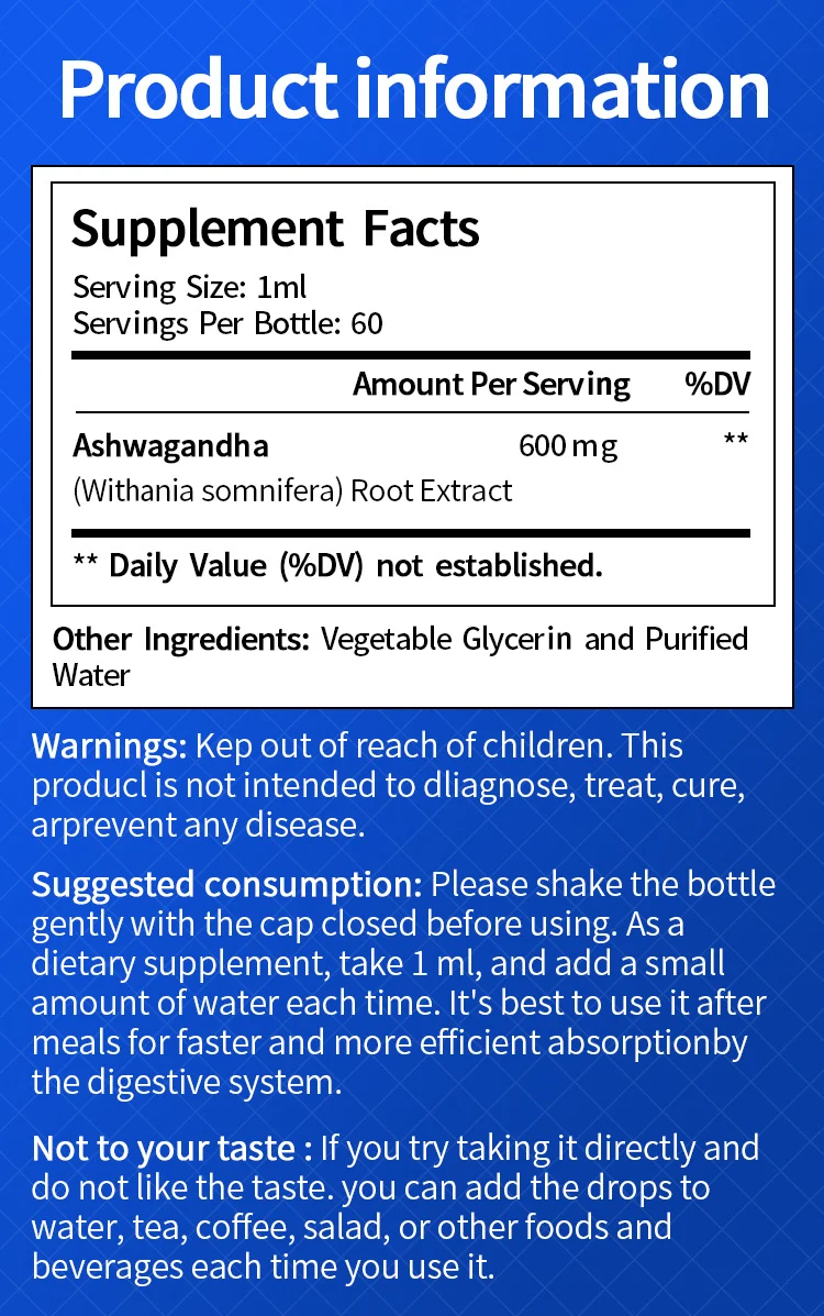 Ashwagandha Extract Drops 60ml Liquid Supplement for Male Energy & Stress Relief 11 ashwagandha extract drops 60ml liquid supplement goo yd8vtng7 desc 7