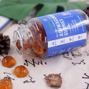 Ashwagandha Gummies for Stress Relief and Mood Support with Maca Root & Vitamin D2 - 60 Vegan Blueberry Gummies