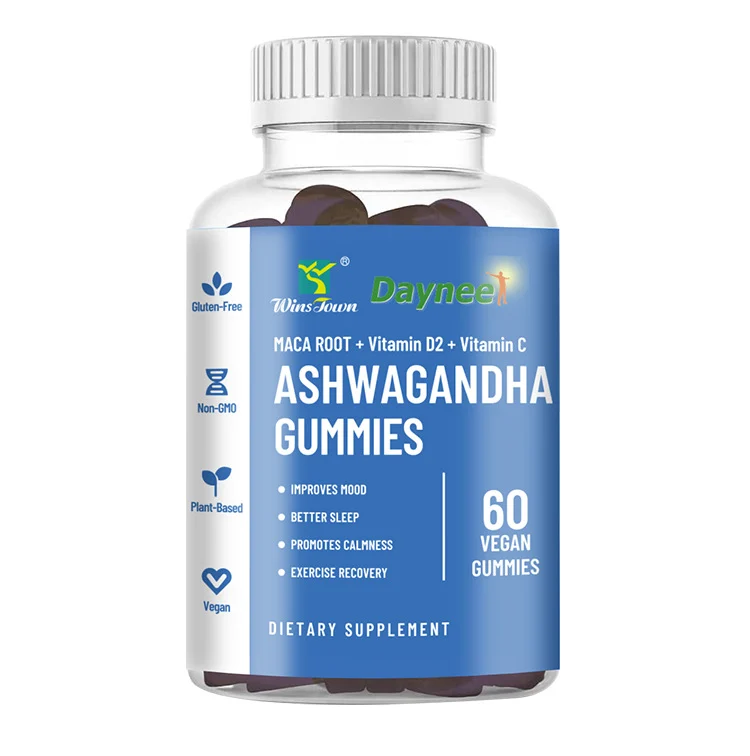 Ashwagandha Gummies for Stress Relief and Mood Support with Maca Root & Vitamin D2 - 60 Vegan Blueberry Gummies 14 ashwagandha gummies maca root stress relief goo 5yqedg52 desc 8