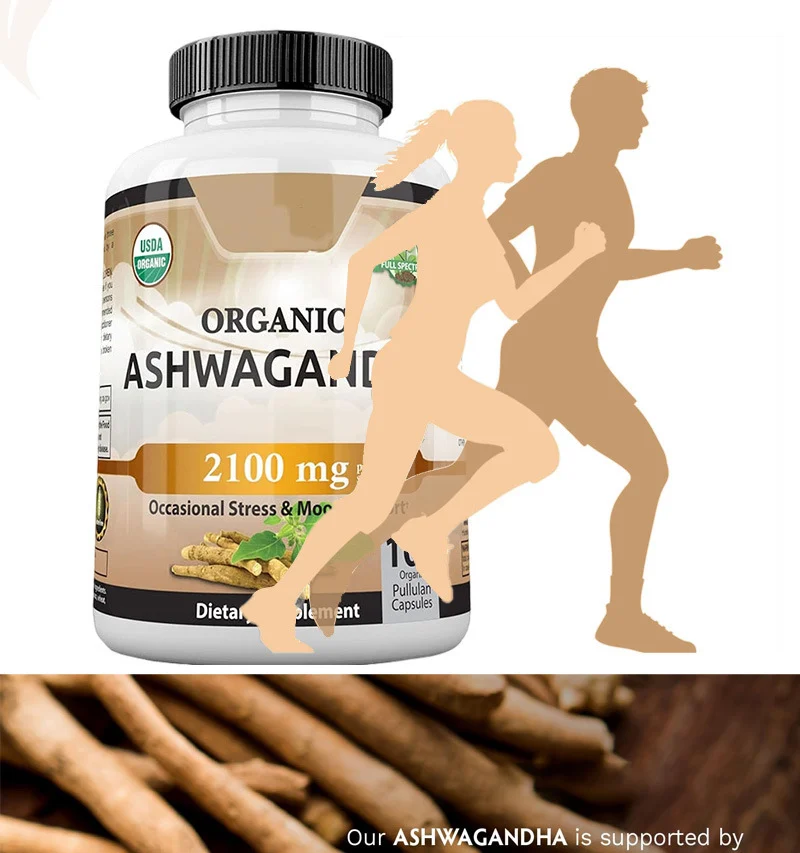 2100mg USDA Organic Ashwagandha Capsules for Stress & Mood Support 6 ashwagandha supplement capsules goo qy7786qs desc 2