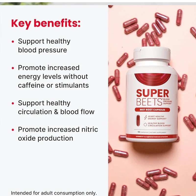 Beet Root Capsules for Blood Pressure Support & Heart Health - 90 Dietary Capsules 8 beet root capsules blood pressure support 1300mg goo fwydqf8u desc 2