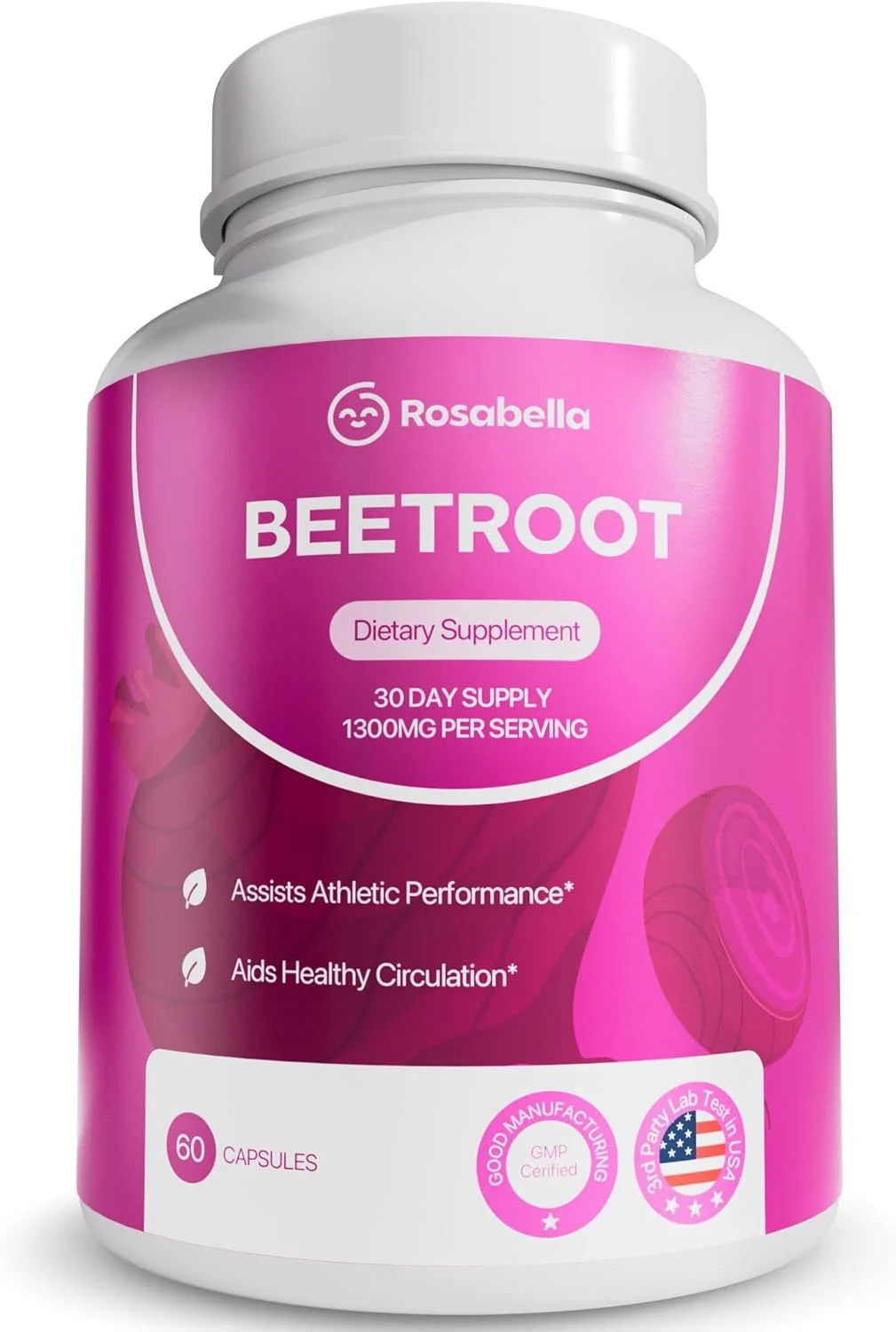 Beetroot Capsules 1300mg for Heart Health and Athletic Performance - 60 Veggie Capsules 6 Beetroot Capsules Athletic Performance Supplement Goo Wgc8h55g 6