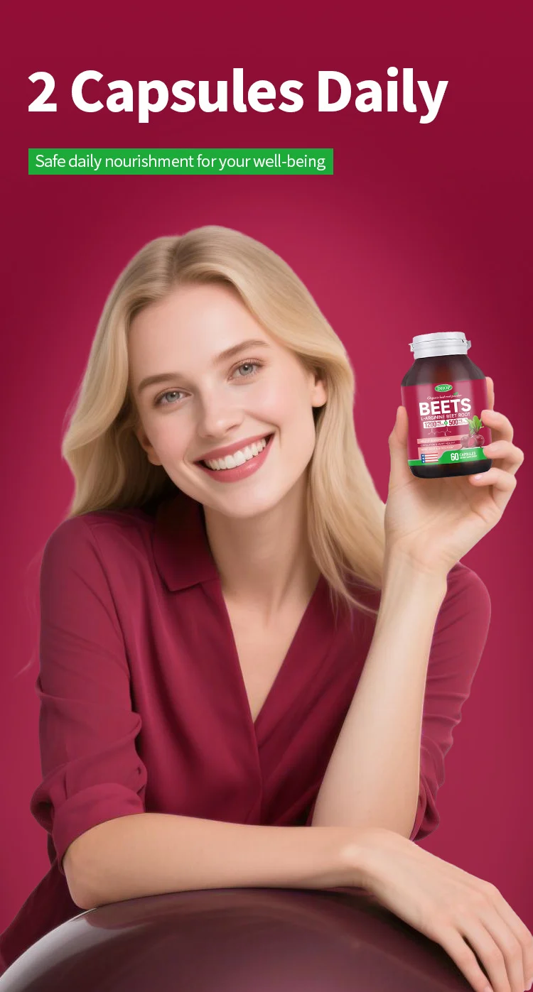 Beetroot Capsules with L-Arginine for Heart Health and Nitric Oxide Boost - 1200mg Beet Root Powder - 60 Count 7 beetroot capsules nitric oxide supplement goo kuhjv224 desc 4