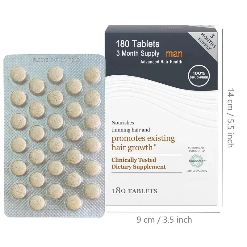Advanced Hair Growth Supplement for Men with AminoMar Marine Complex & Biotin - 180 Tablets 3 Month Supply 2 Men Hair Growth Supplement Goo Mcehbj9f 2