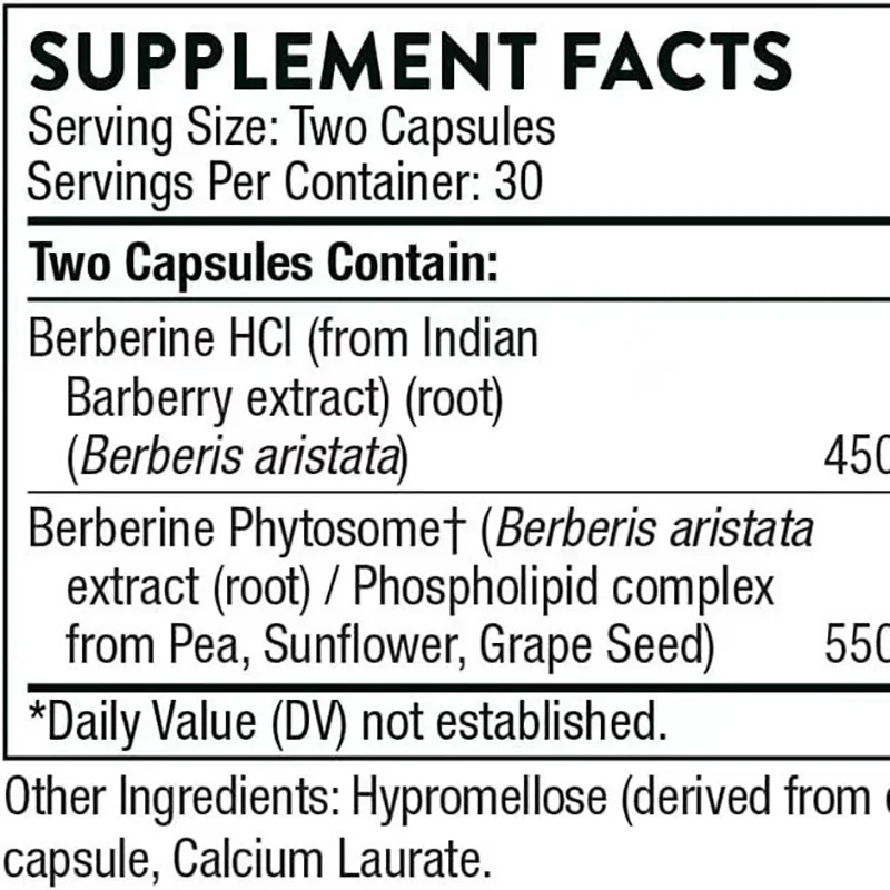 Berberine Capsules Supplement with Phytosome for Enhanced Absorption - Metabolic Support Formula (100 Count) 7 berberine capsules phytosome supplement goo 2v678sgk desc 2