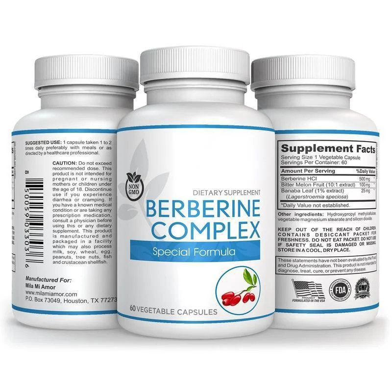 Berberine Complex Capsules with Bitter Melon and Banaba Leaf for Metabolic Support - 60 Veggie Capsules 4 berberine complex bitter melon capsules goo zctpdrjf desc 1