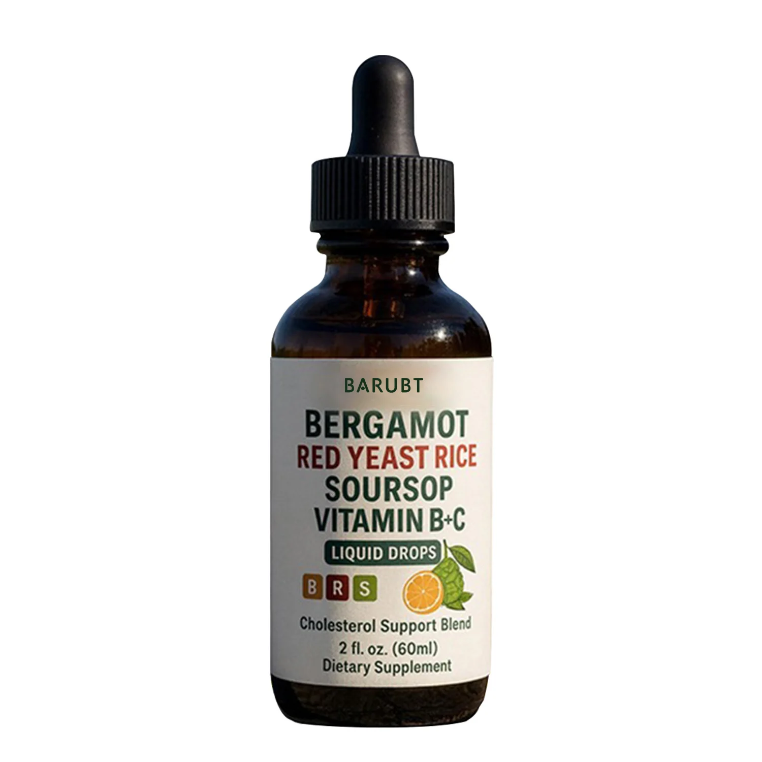 Bergamot Red Yeast Rice Soursop Liquid Drops 60ml - Cholesterol Support Supplement 6 bergamot red yeast rice soursop liquid drops 60ml goo 7u9jzu48 desc 1