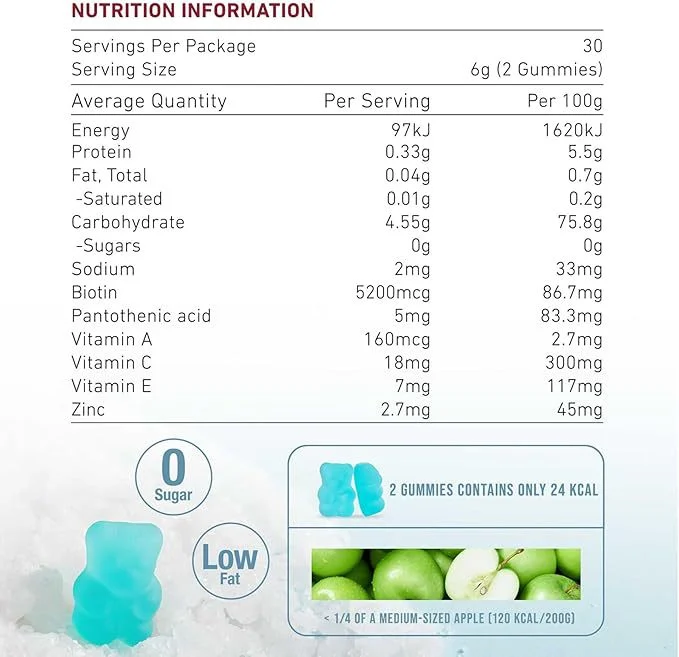 Biotin Hair Growth Gummies for Thicker Stronger Hair with Zinc & Multivitamins 60ct 9 biotin hair growth gummies unichi style goo bh9abb52 desc 4