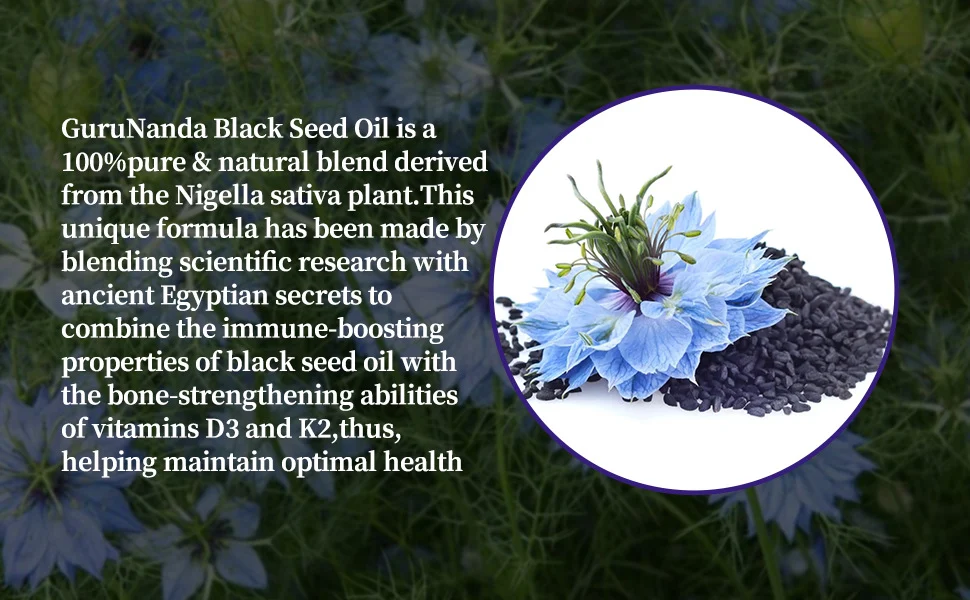 Black Seed Oil Drops with Vitamin D3 + K2 for Immune and Bone Support - 60ml 5 black seed oil d3 k2 drops goo zzcbyrw5 desc 1