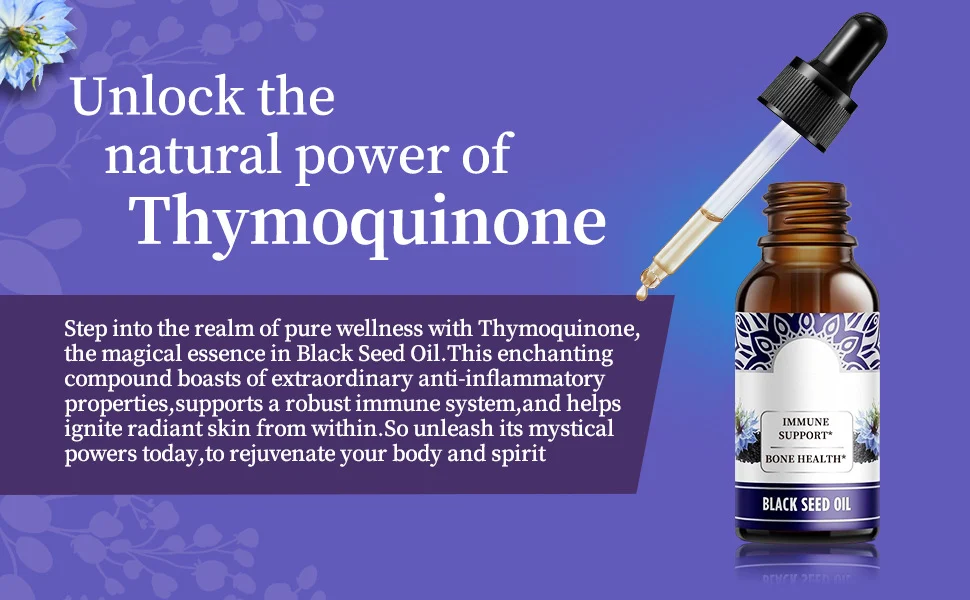 Black Seed Oil Drops with Vitamin D3 + K2 for Immune and Bone Support - 60ml 6 black seed oil d3 k2 drops goo zzcbyrw5 desc 2
