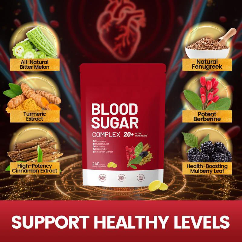 Blood Sugar Balance Complex Softgels with 20+ Active Ingredients including Bitter Melon, Berberine, and Cinnamon Extract