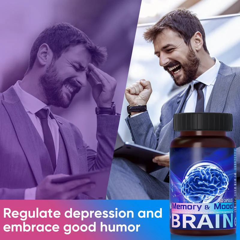 Memory & Mood Brain Supplement Capsules 60 Count for Mental Clarity and Emotional Stability